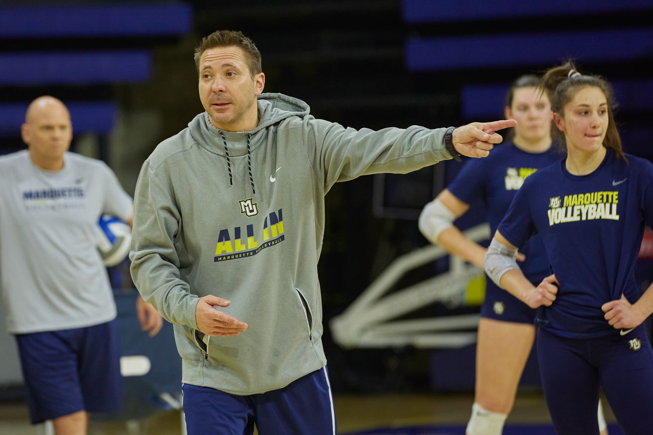 Marquette volleyball head coach Ryan Theis