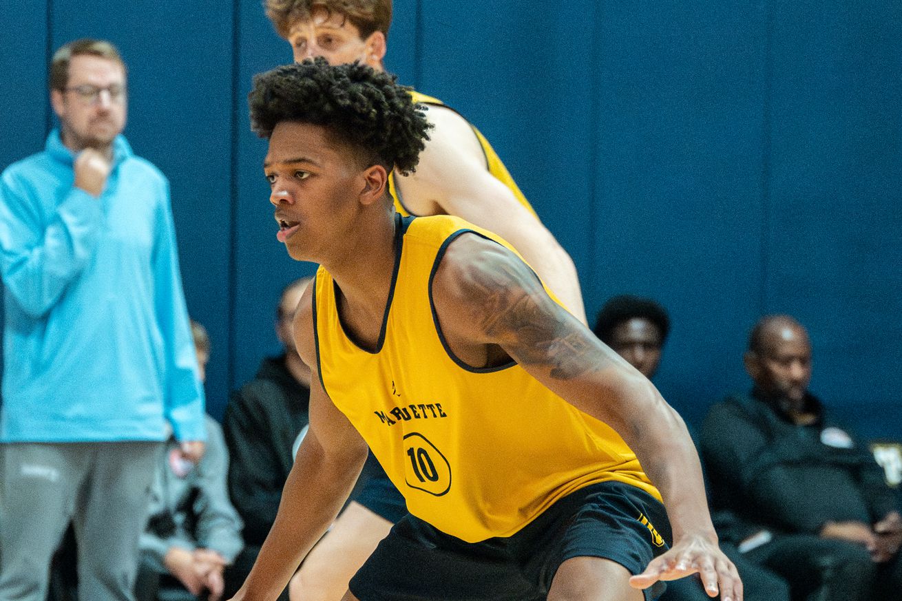 Marquette freshman Damarius Owens at practice