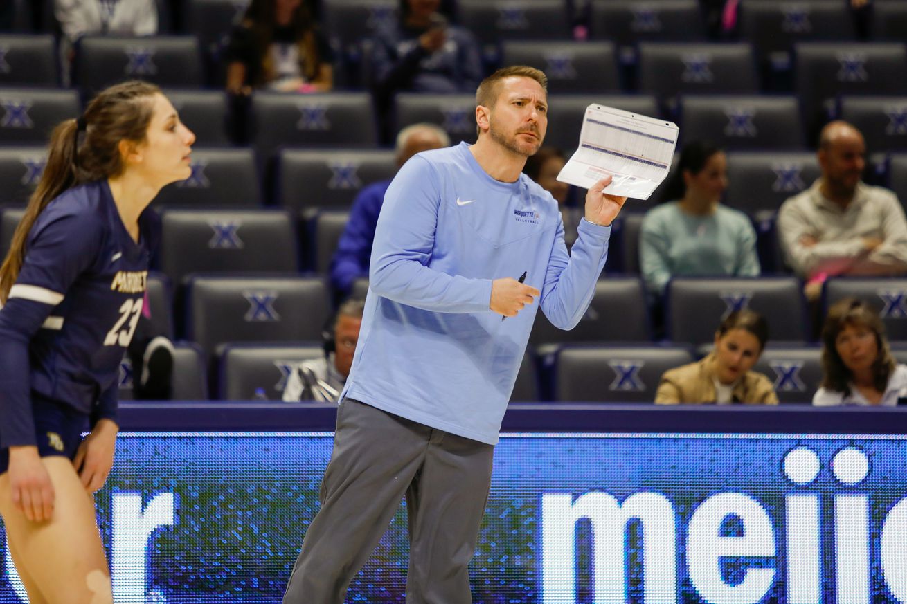 Marquette volleyball head coach Ryan Theis