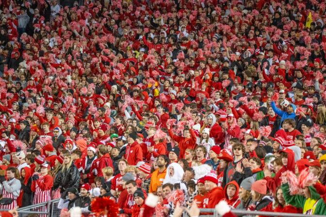 Badger Herald archival photo of fans at UW football game. November 14, 2023. 