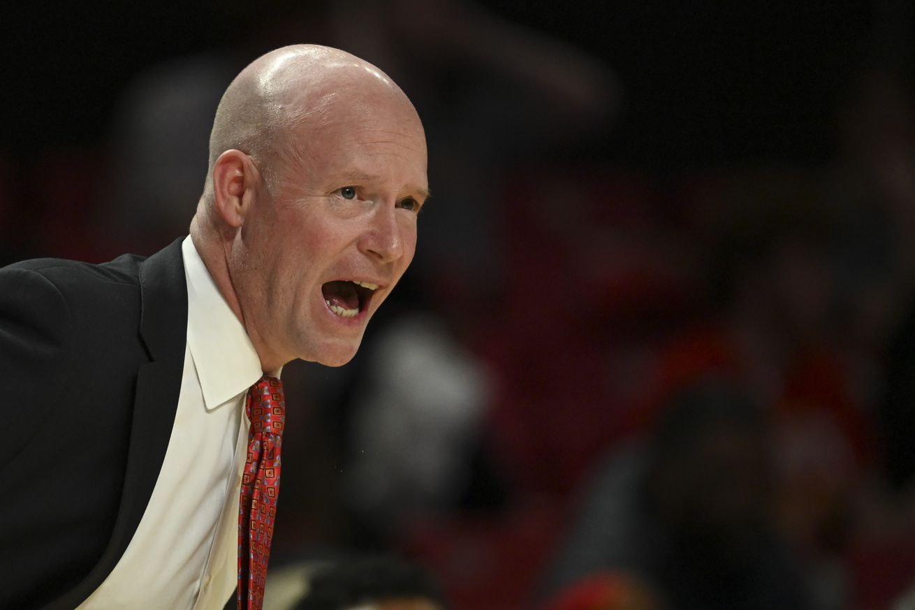 Maryland Terrapins head coach Kevin Willard reacts during the second half against the Northwestern Wildcats at Xfinity Center. 