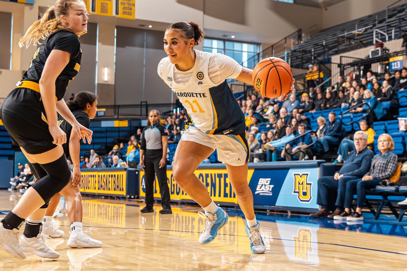 Marquette forward Skylar Forbes in action against Milwaukee.