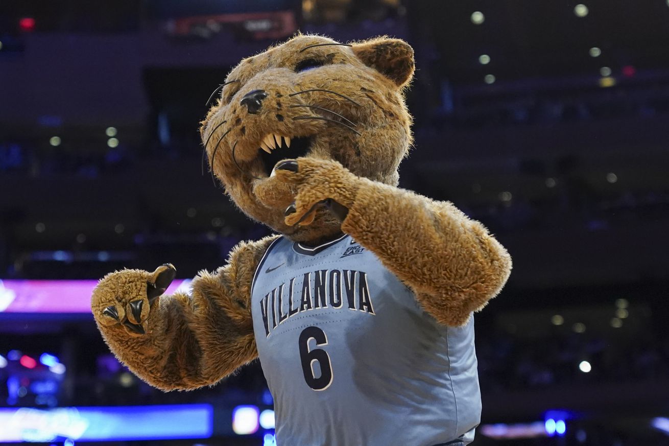  The Villanova Wildcats mascot during a quarterfinal game against the Creighton Bluejays in the Big East Conference Tournament at Madison Square Garden on March 9, 2023 in New York City.