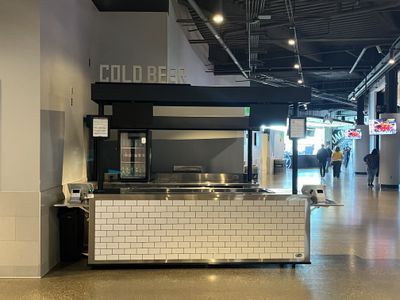 A closed Cold Beer concession stand at Fiserv Forum.