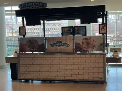 A Cedar Crest ice cream stand at Fiserv Forum.