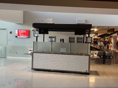 A closed nachos stand at Fiserv Forum