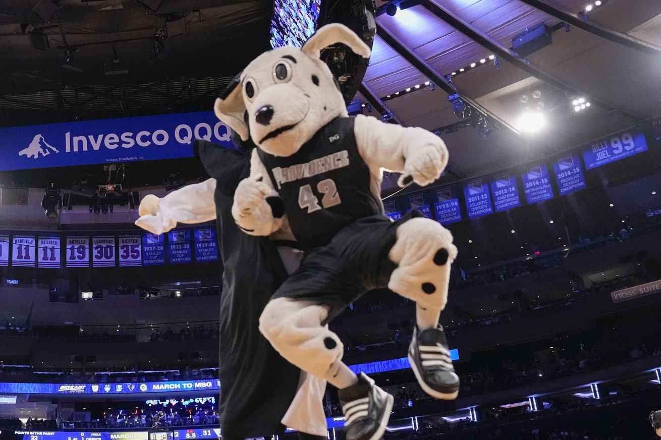 The Providence Friars Dalmatian mascot.