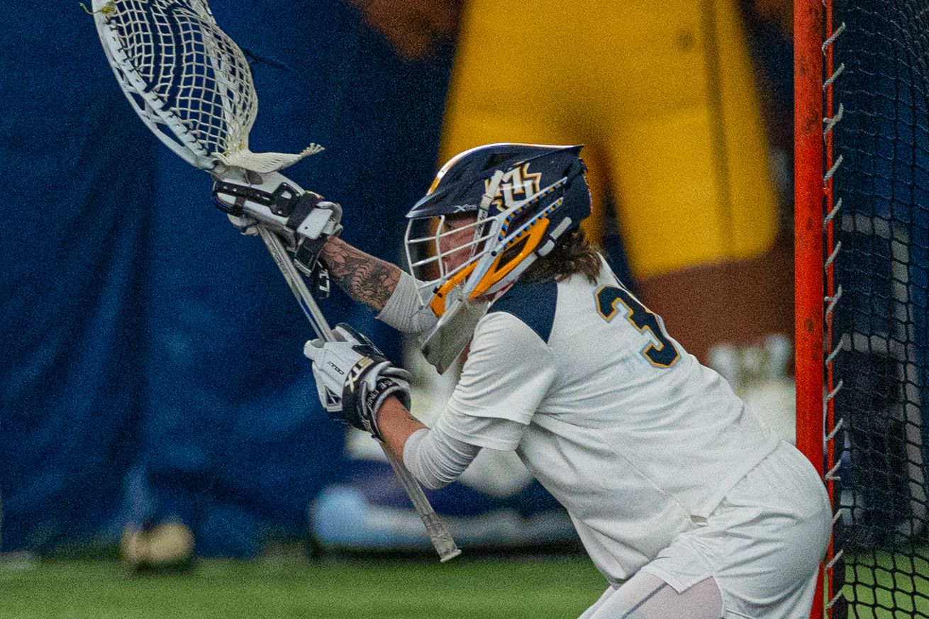 Marquette goalie Brynna Nixon in action during the 2024 season in the Valley Fields seasonal bubble.