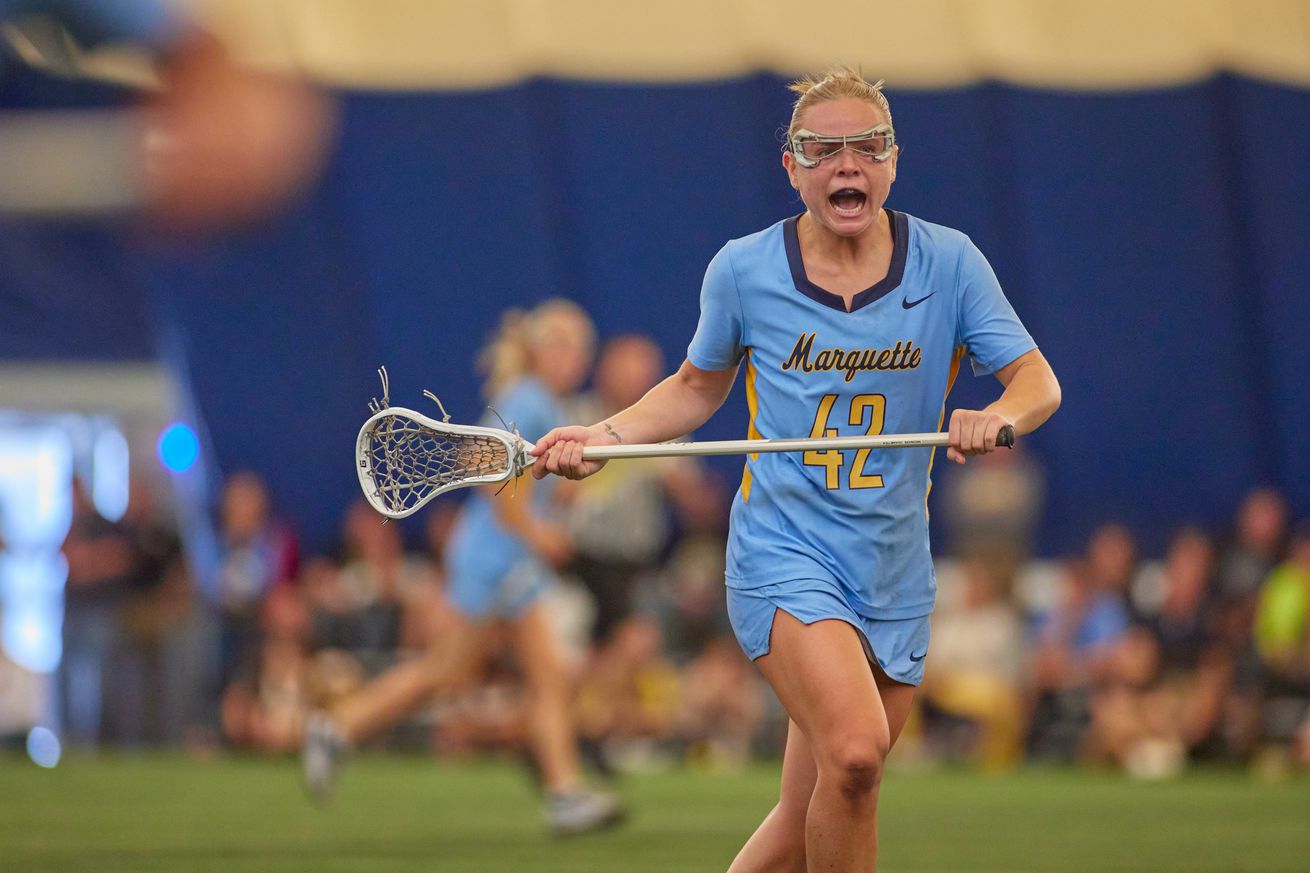 Marquette defender Molly Powers in action in the Valley Fields seasonal bubble.