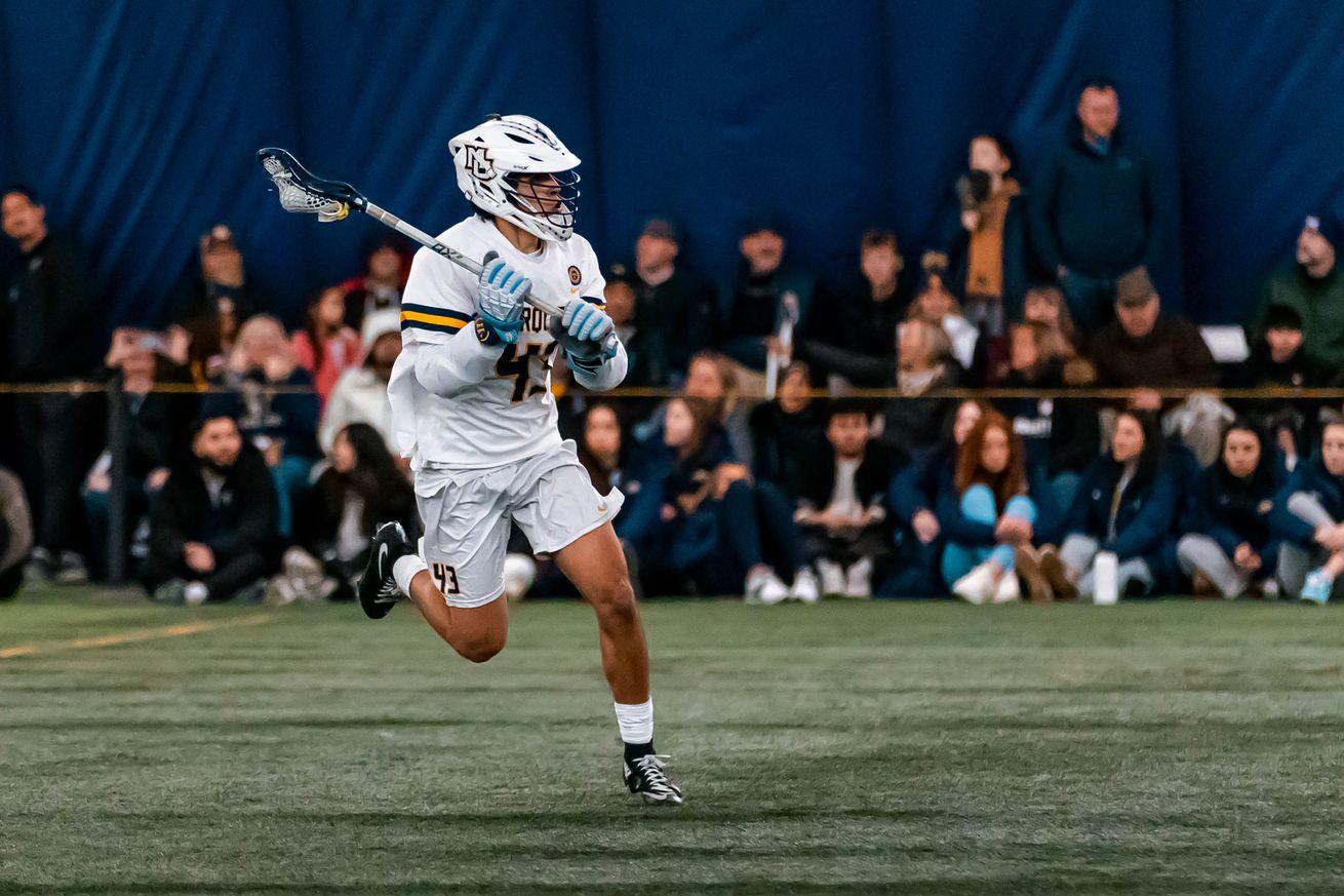 Marquette’s Noah Snyder in action in the Valley Fields seasonal bubble.