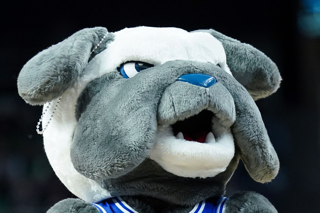 Drake Bulldogs mascot Spike in the first half against the Miami Hurricanes at MVP Arena on March 17, 2023.